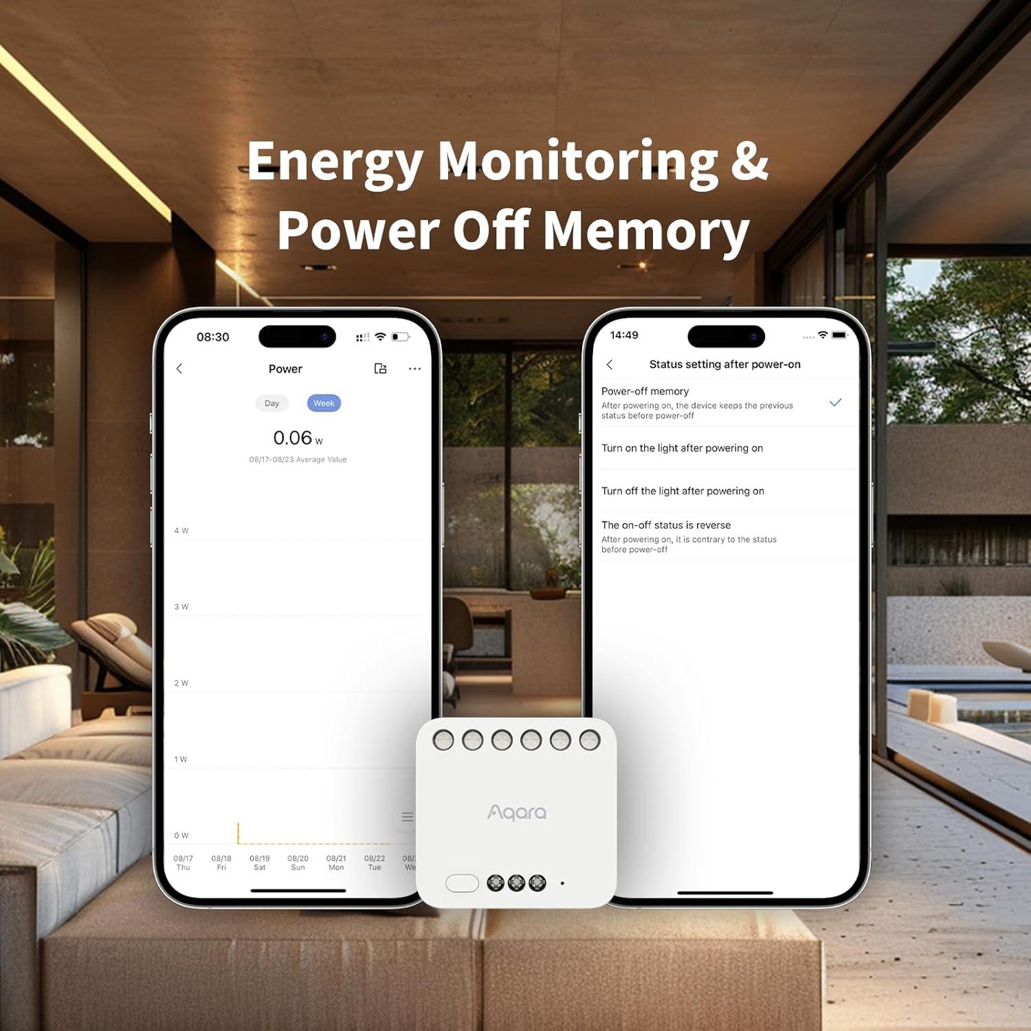 Módulo de Relé Doble Aqara T2 Zigbee 3.0 para Hogar Inteligente