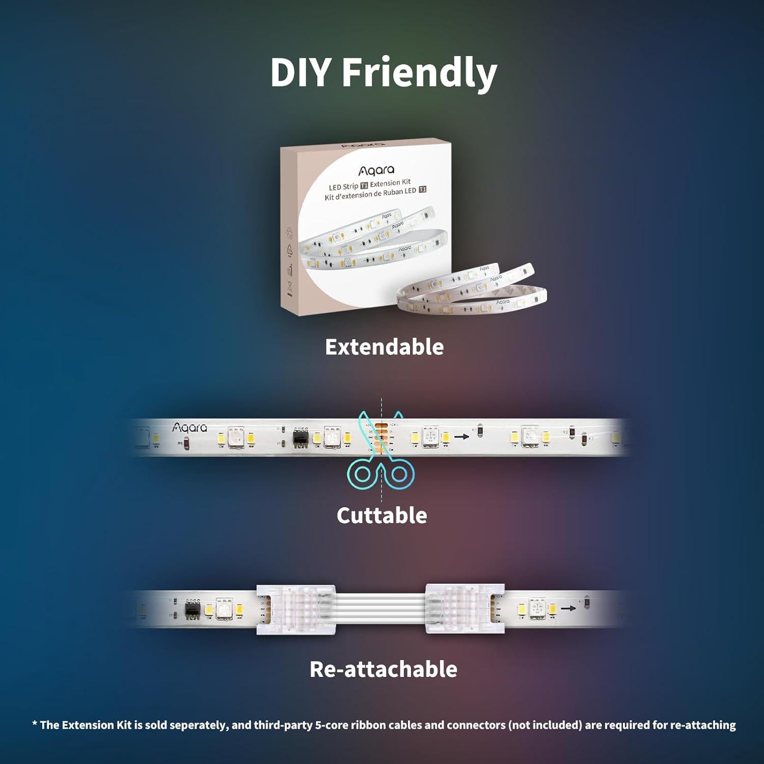 Tira LED Aqara T1 RGB+IC 1.98m Zigbee 3.0 Compatible con Matter