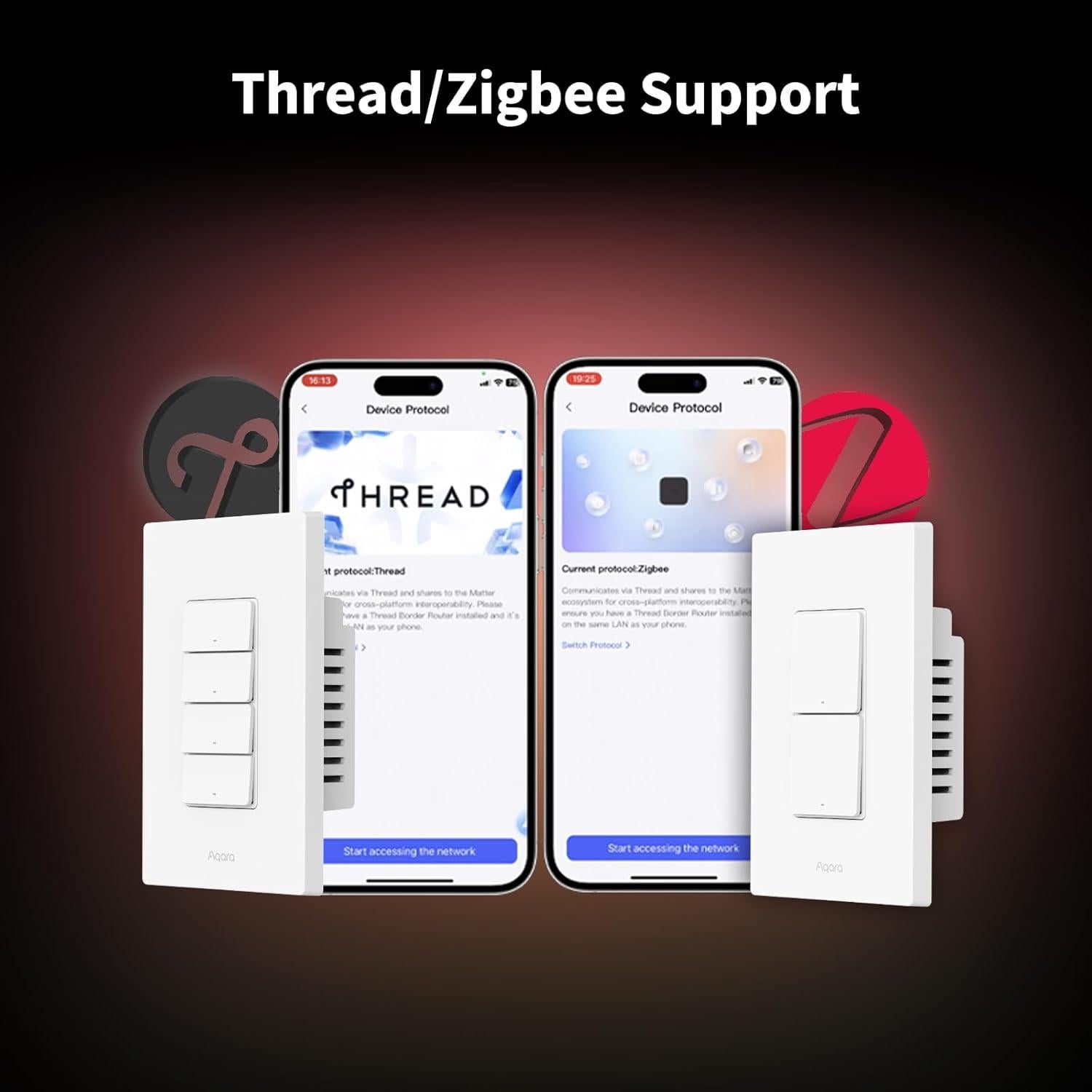 Interruptor de Luz Inteligente Aqara H2 2 Canales Neutro