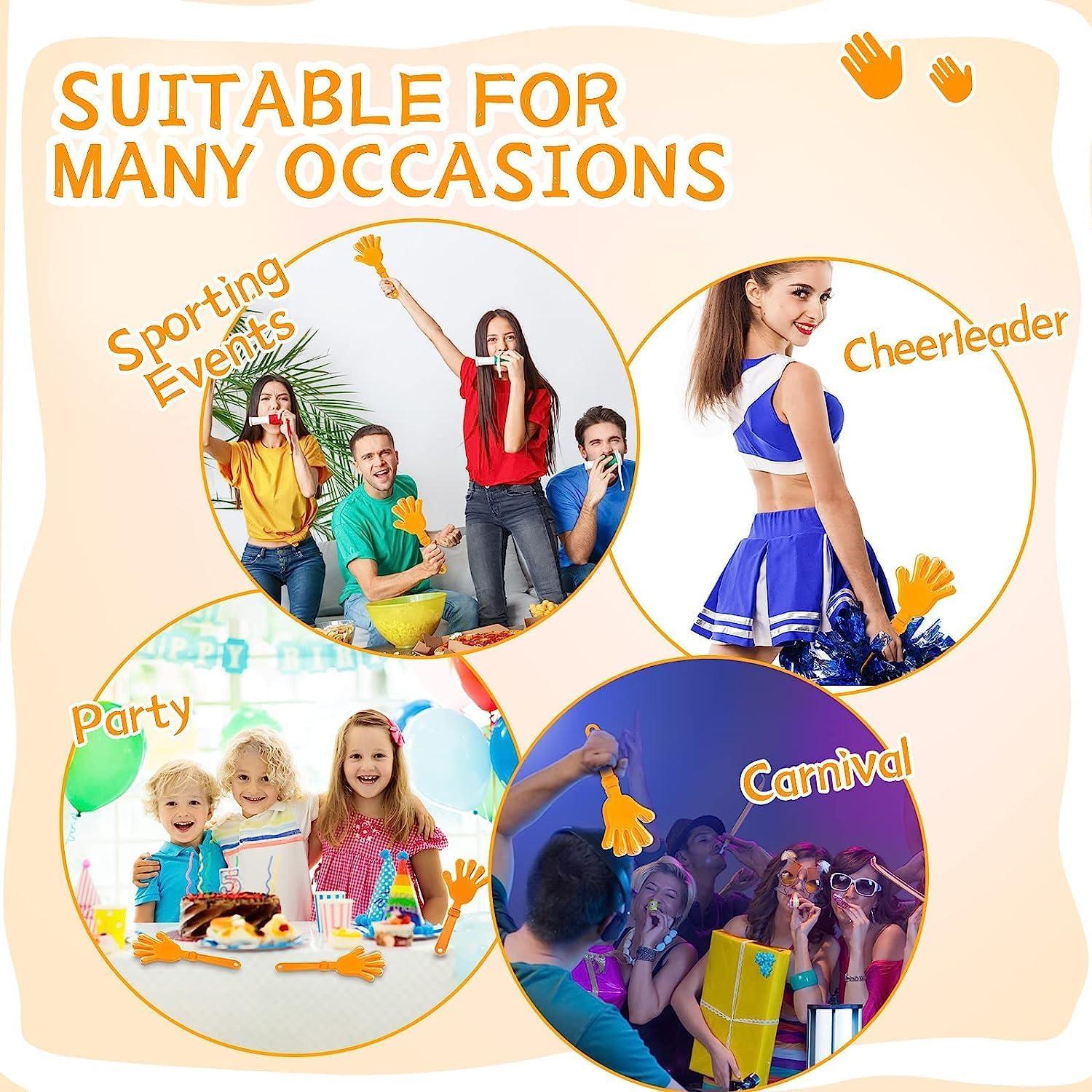 120 Aplaudidores Naranjas de Mano 19 cm para Eventos