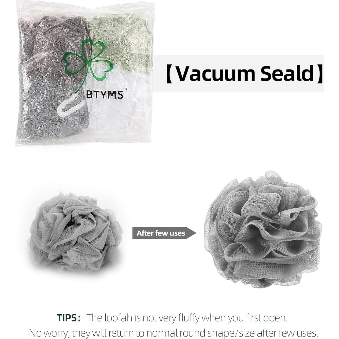 Esponjas de Baño BTYMS Loofah 60g - Paquete de 4 Colores