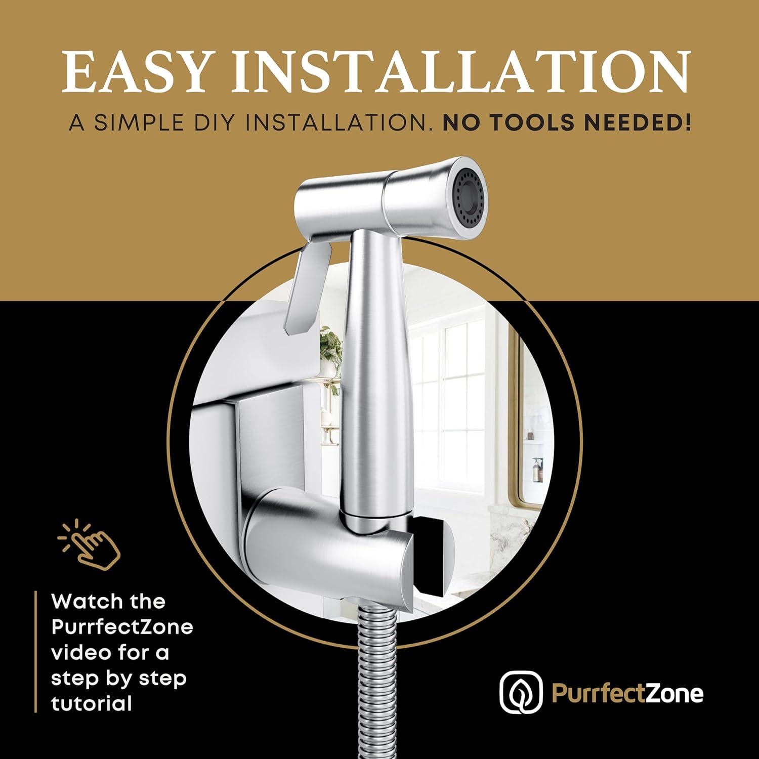 Bidet Sprayer PurrfectZone Acero Inoxidable Ajustable