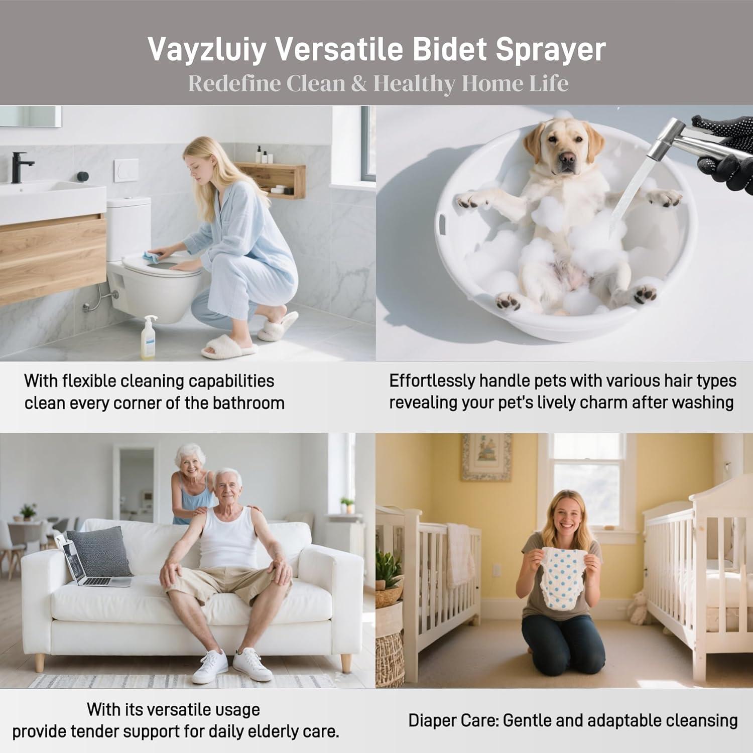 Rociador de Bidet de Mano Vayzluiy Acero Inoxidable 0.58kg