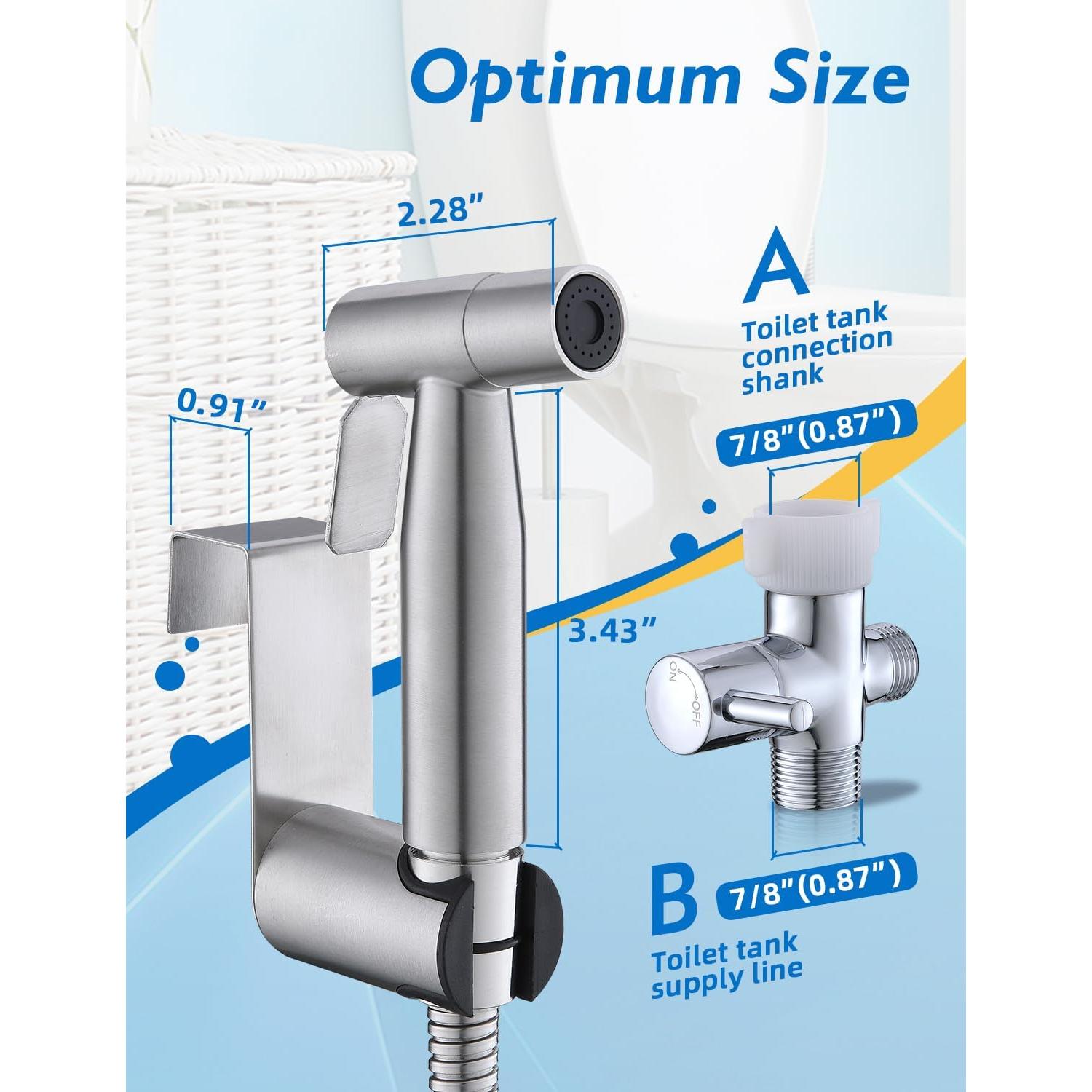 Rociador de Bidet de Mano BRITULIF Acero Inoxidable 119cm