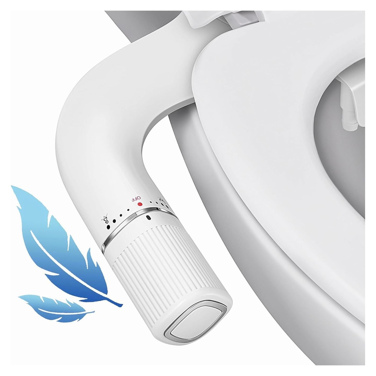 BIGCOW Bidet Ultra Delgado con Doble Boquilla y Acero Inoxidable