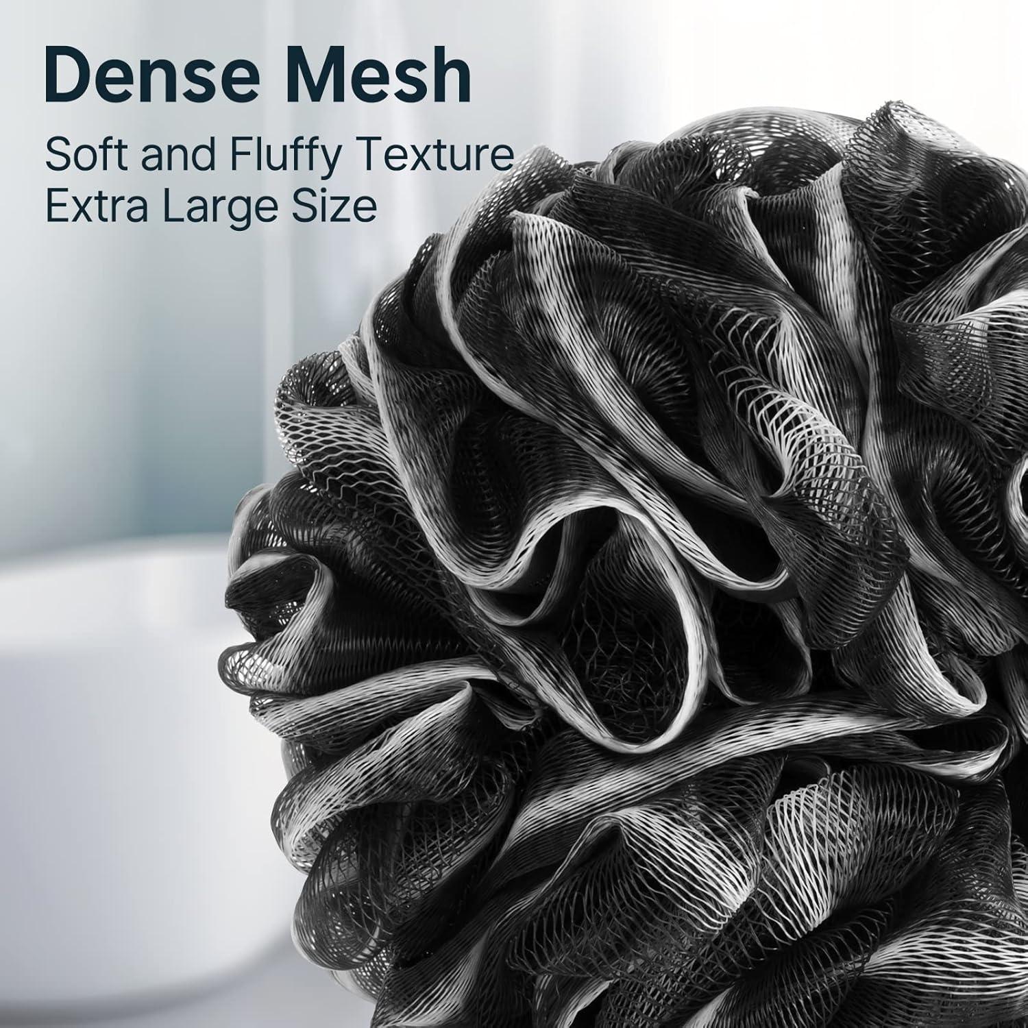 Set de 3 Esponjas de Ducha AmazerBath Borde Negro y Blanco