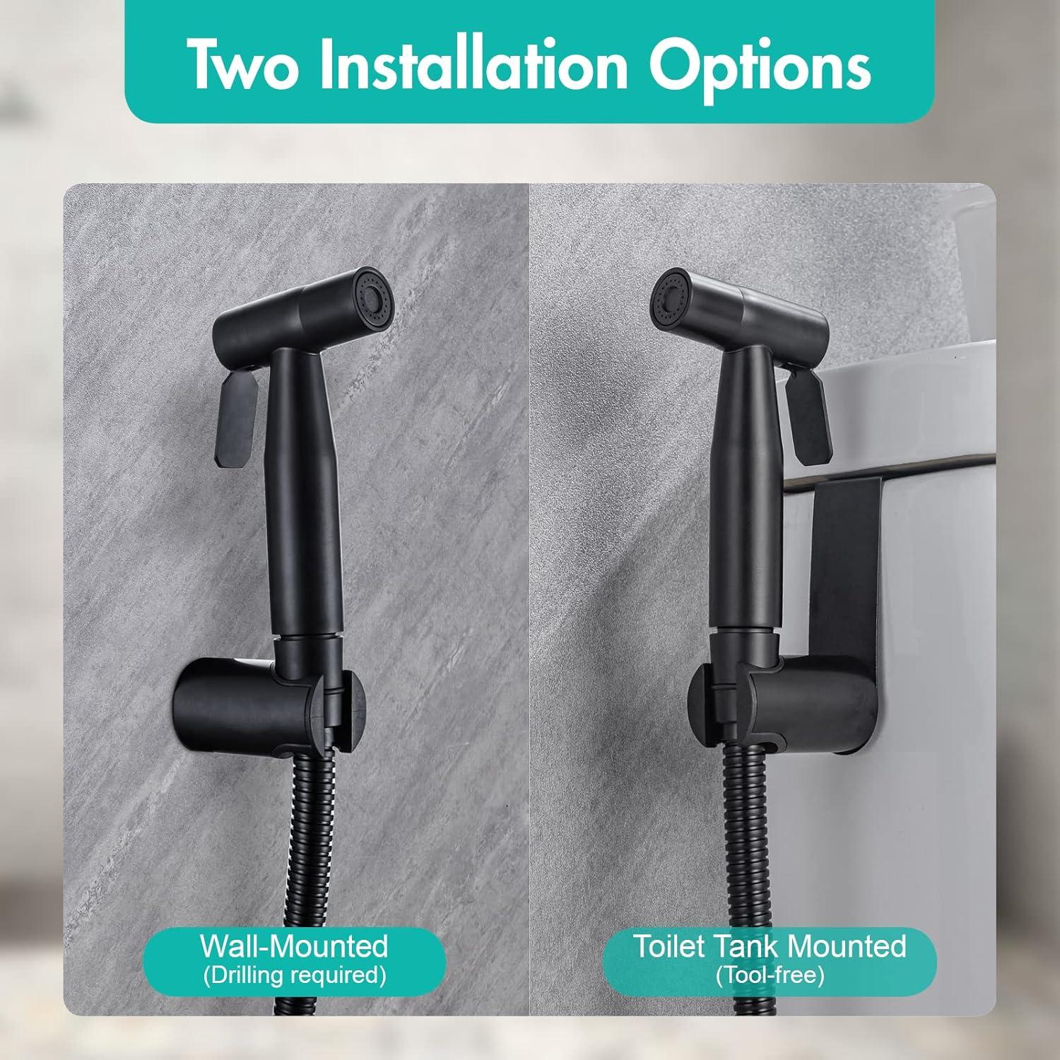 Rociador de Bidet de Mano BARROCK HBS304 Acero Inoxidable Negro Mate