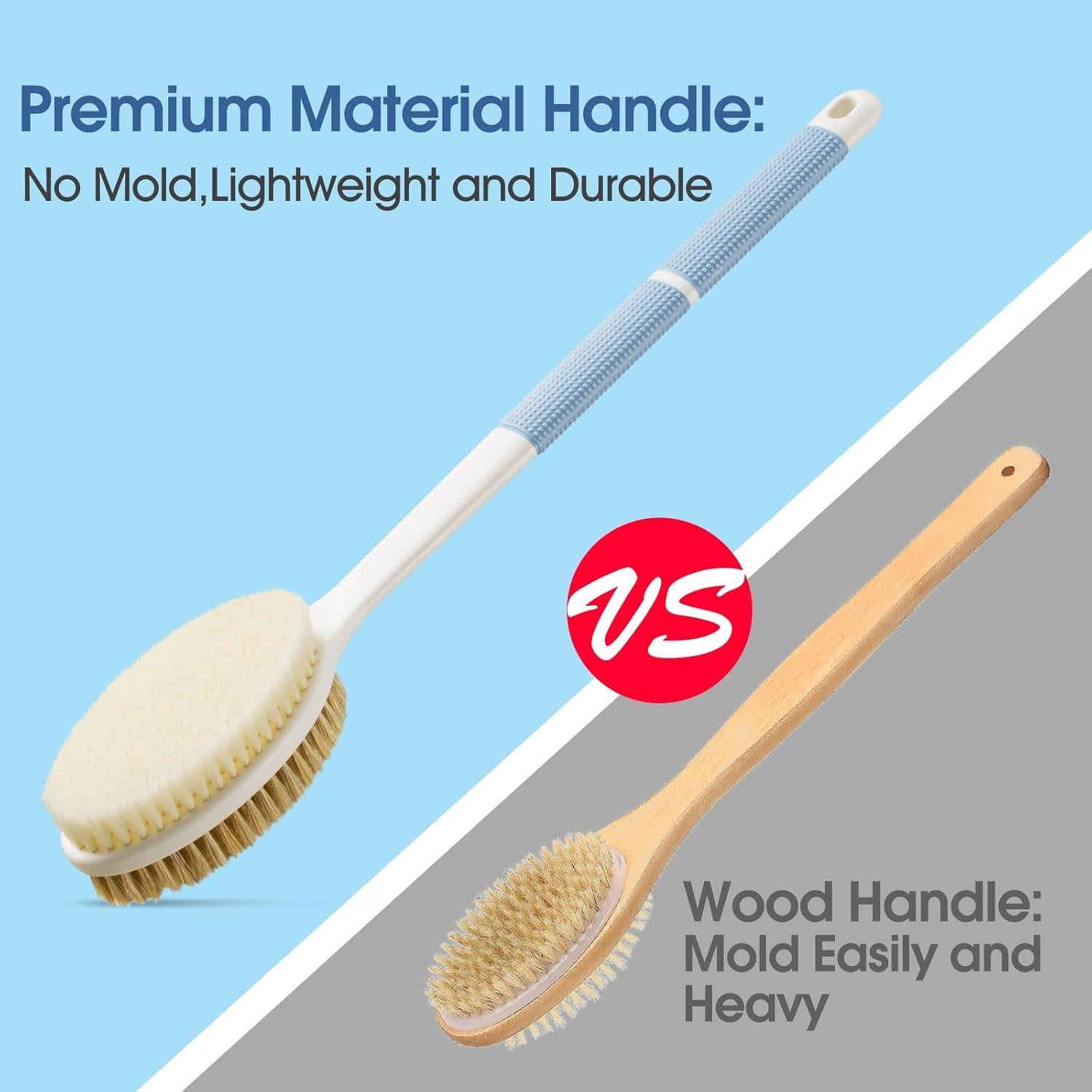 Esfregador de Espalda Antideslizante Backsi 43 cm Azul