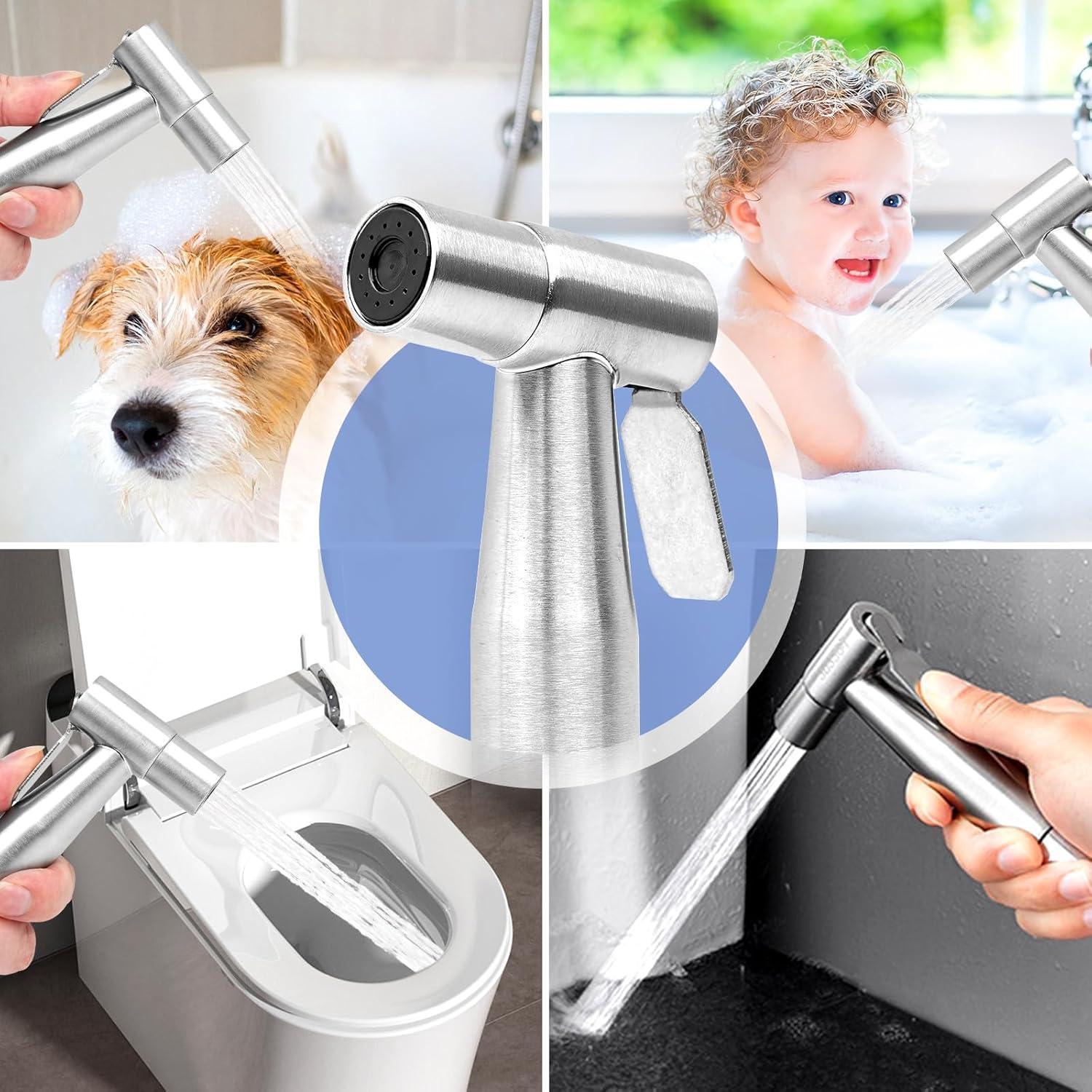 Rociador de Bidet de Mano Wellehomi Acero Inoxidable Ajustable