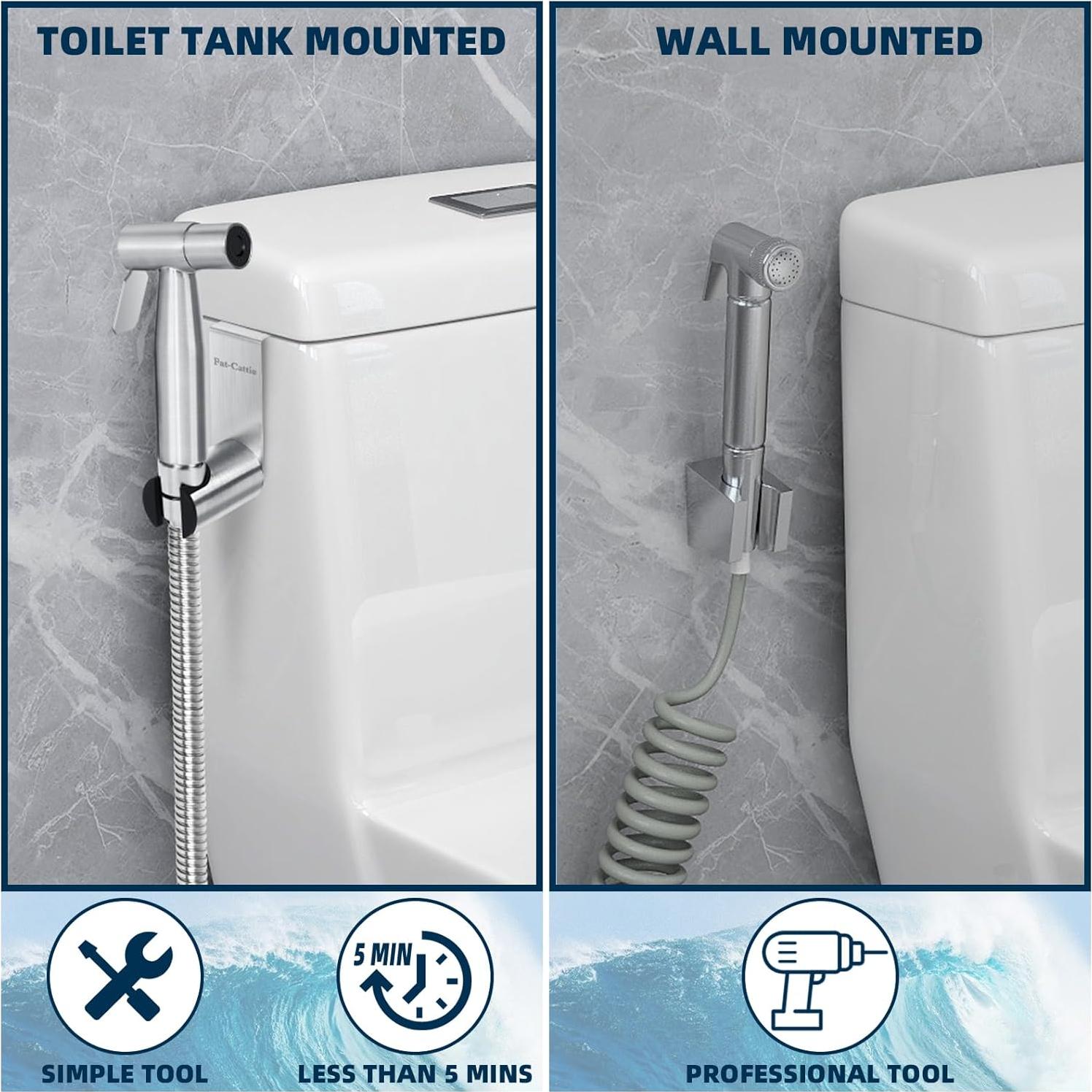 Rociador de Bidet de Mano Fat-Cattie Acero Inoxidable 11.94 cm