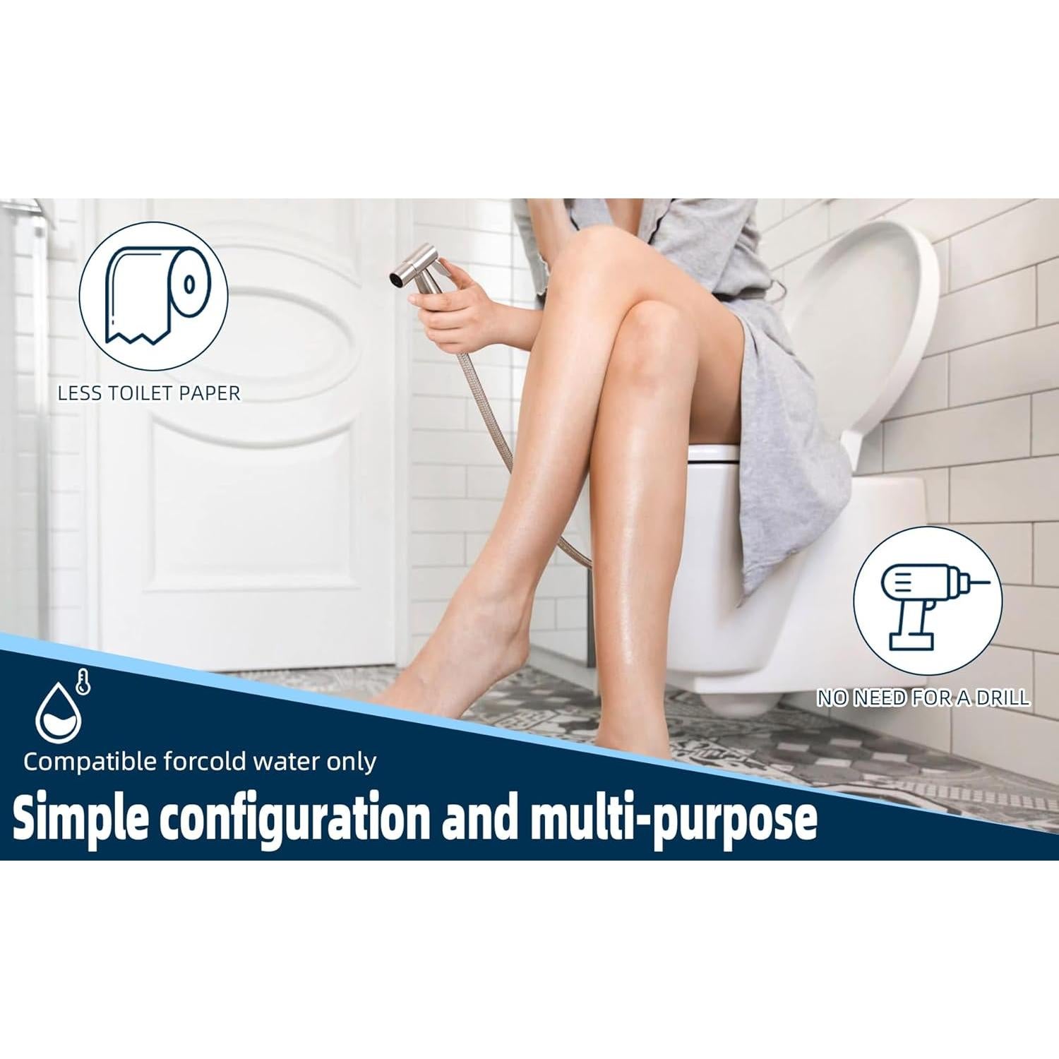 Rociador de Bidet de Mano Fat-Cattie Acero Inoxidable 11.94 cm