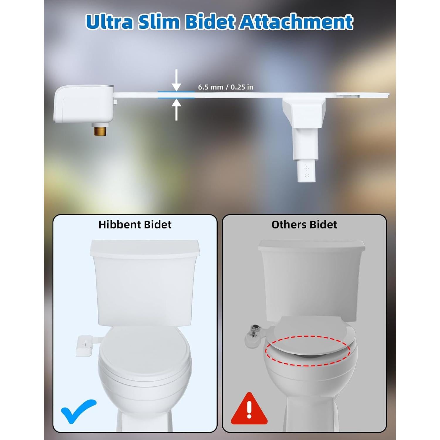 Bidet Mecánico Hibbent para Inodoro Doble Boquilla Blanco