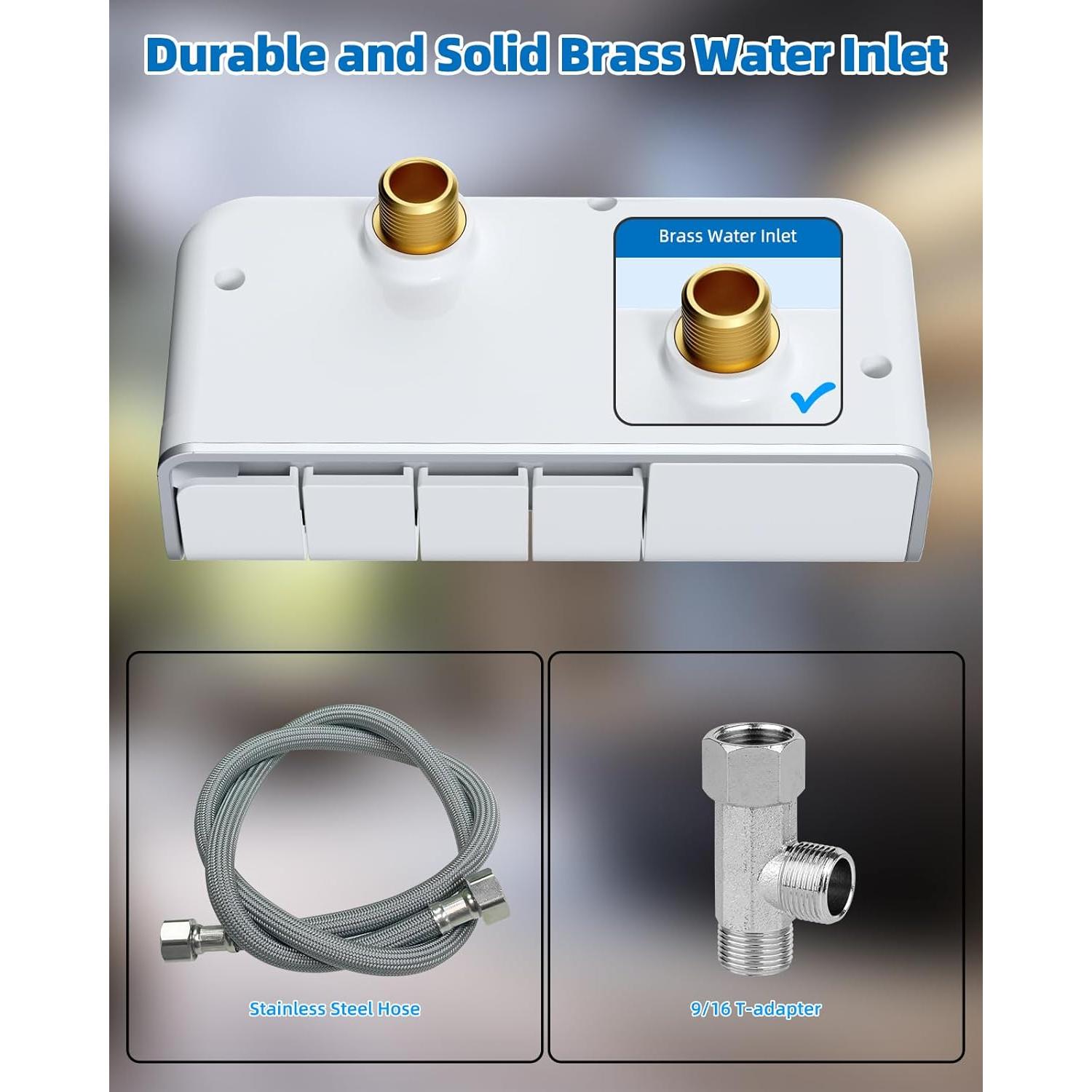 Bidet Mecánico Hibbent para Inodoro Doble Boquilla Blanco