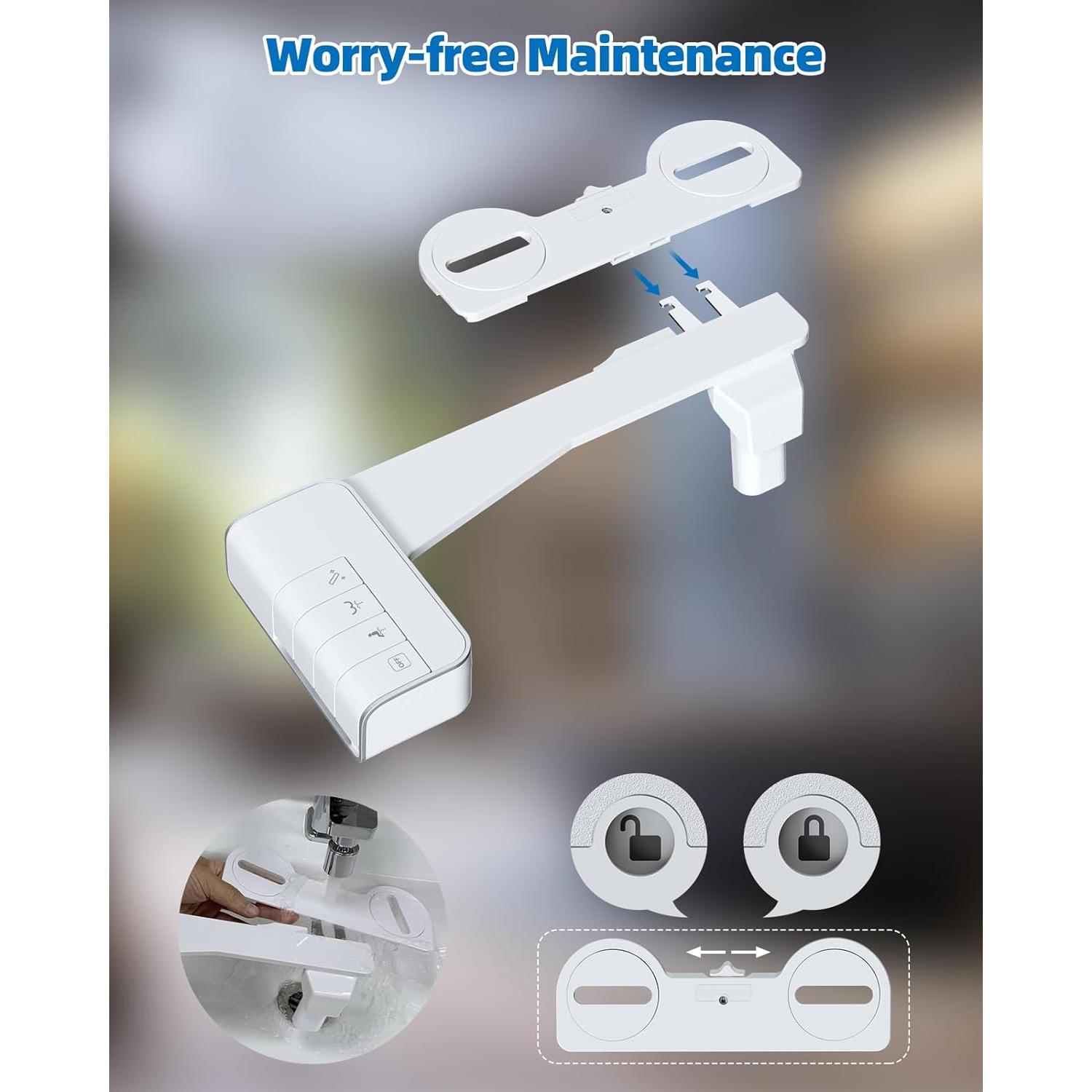 Bidet Mecánico Hibbent para Inodoro Doble Boquilla Blanco