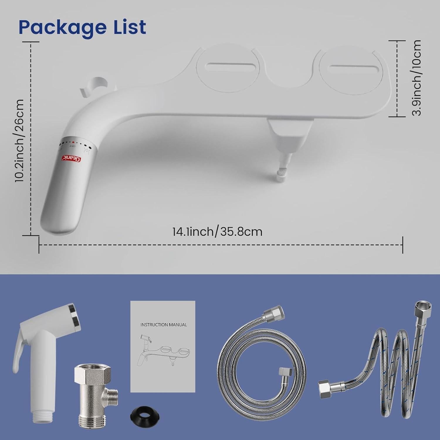 Bidet 2-en-1 DEANIC con Pulverizador de Mano Ajustable