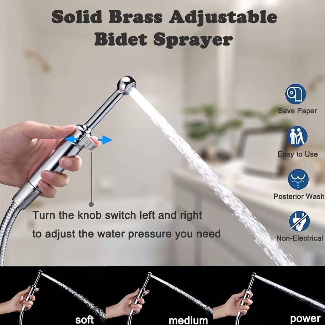 SonTiy Pulverizador de Bidet de Mano Cromo Ajustable 18,29 cm