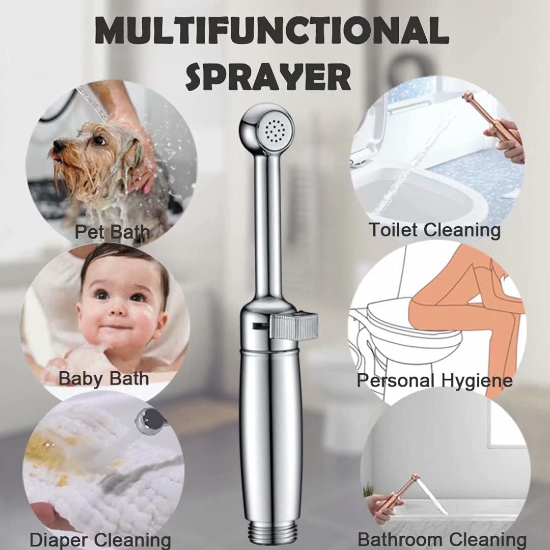 SonTiy Pulverizador de Bidet de Mano Cromo Ajustable 18,29 cm