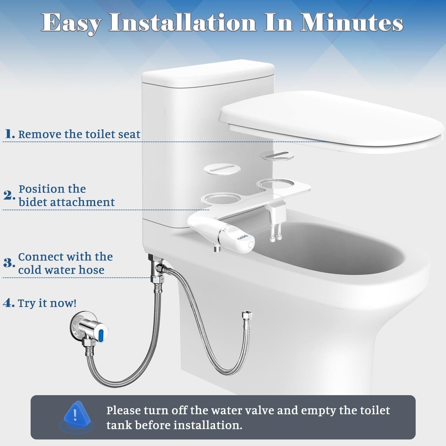 Accesorio de Bidet Soosi Plata Doble Boquilla Autolimpiante