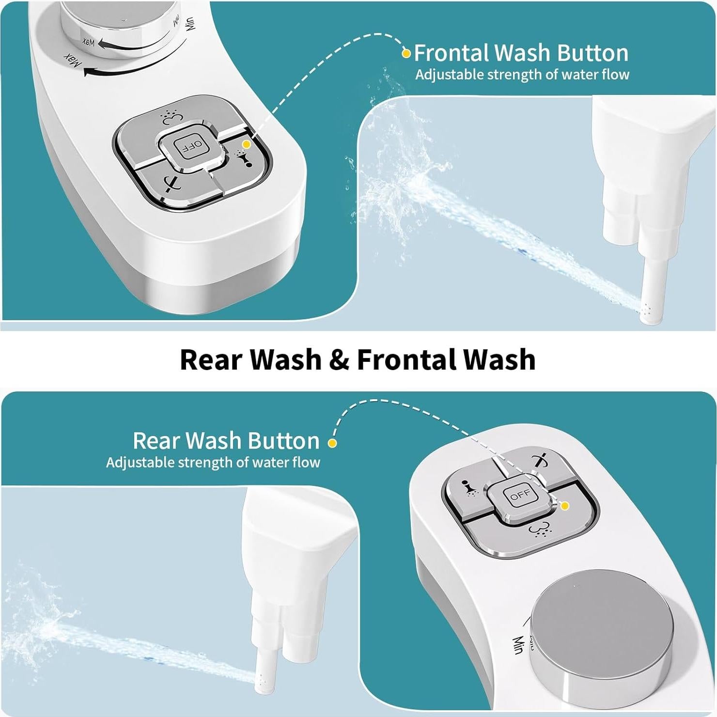 Bidet Manual PIKETS Doble Boquilla Cromo Plateado