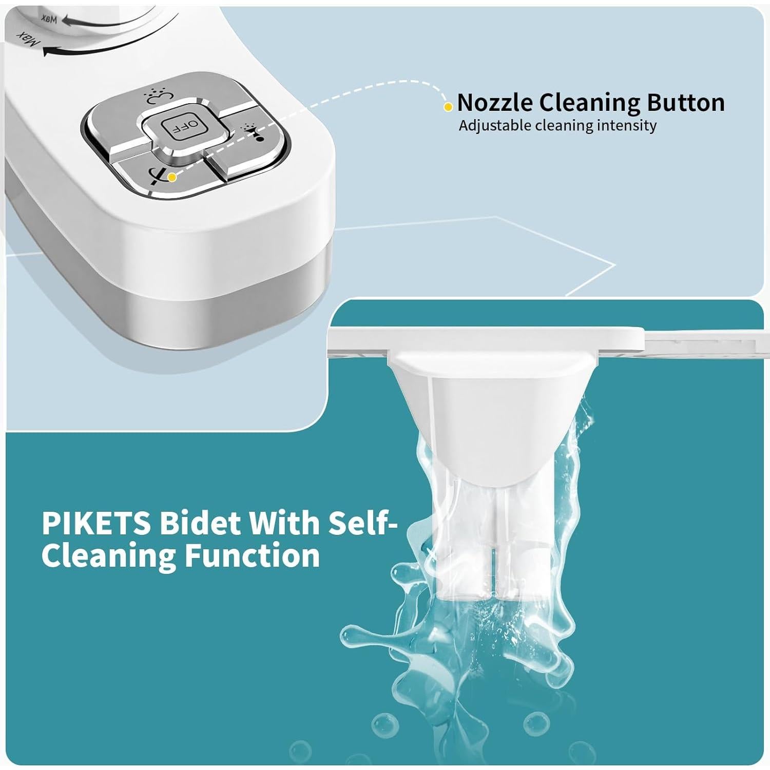 Bidet Manual PIKETS Doble Boquilla Cromo Plateado