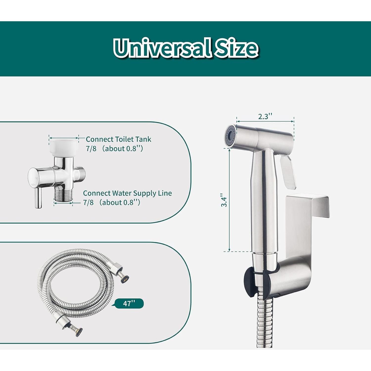 Rociador de Bidet Vitbirih Acero Inoxidable Ajustable