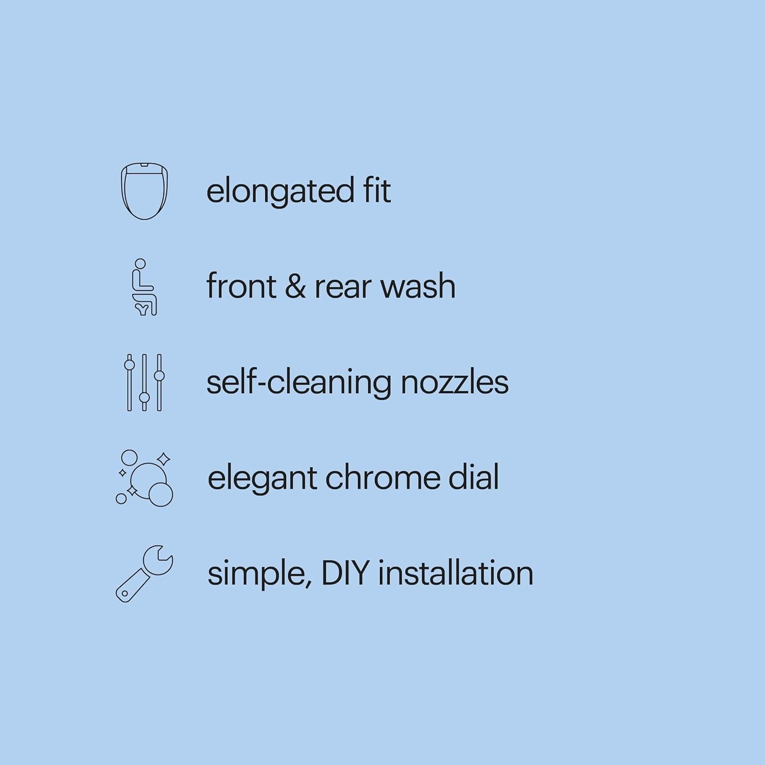 Asiento de inodoro bidet Brondell Swash Ecoseat alargado