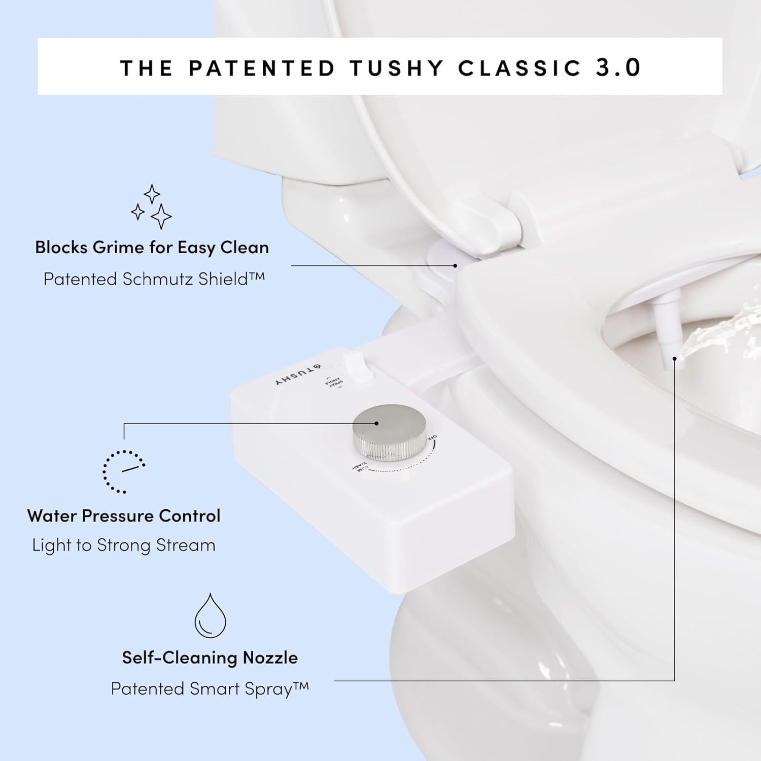 Bidet TUSHY Classic 3.0 No Eléctrico Platino Ajustable
