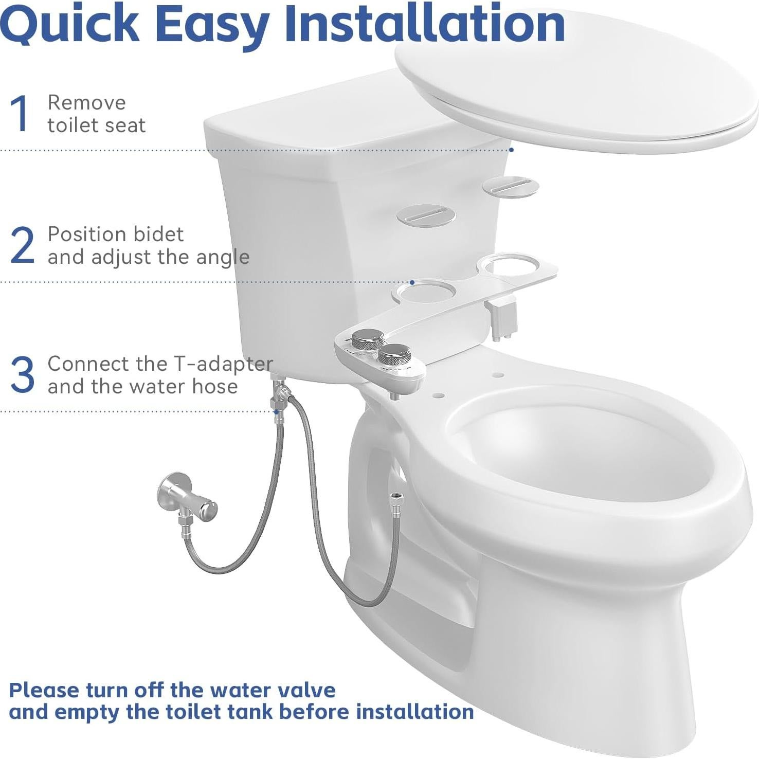 Accesorio de Bidet WATERLACE Ultra Delgado Blanco