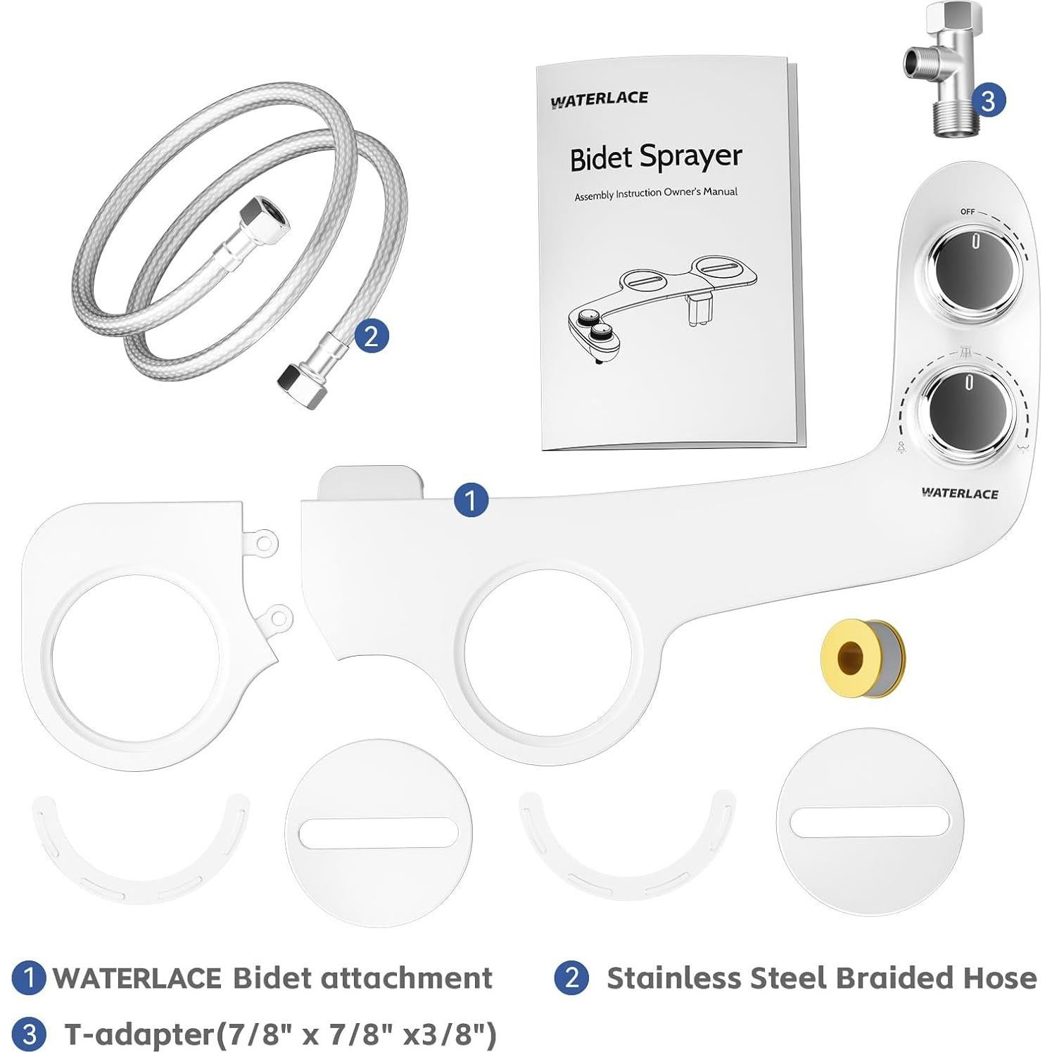 Accesorio de Bidet WATERLACE Ultra Delgado Blanco