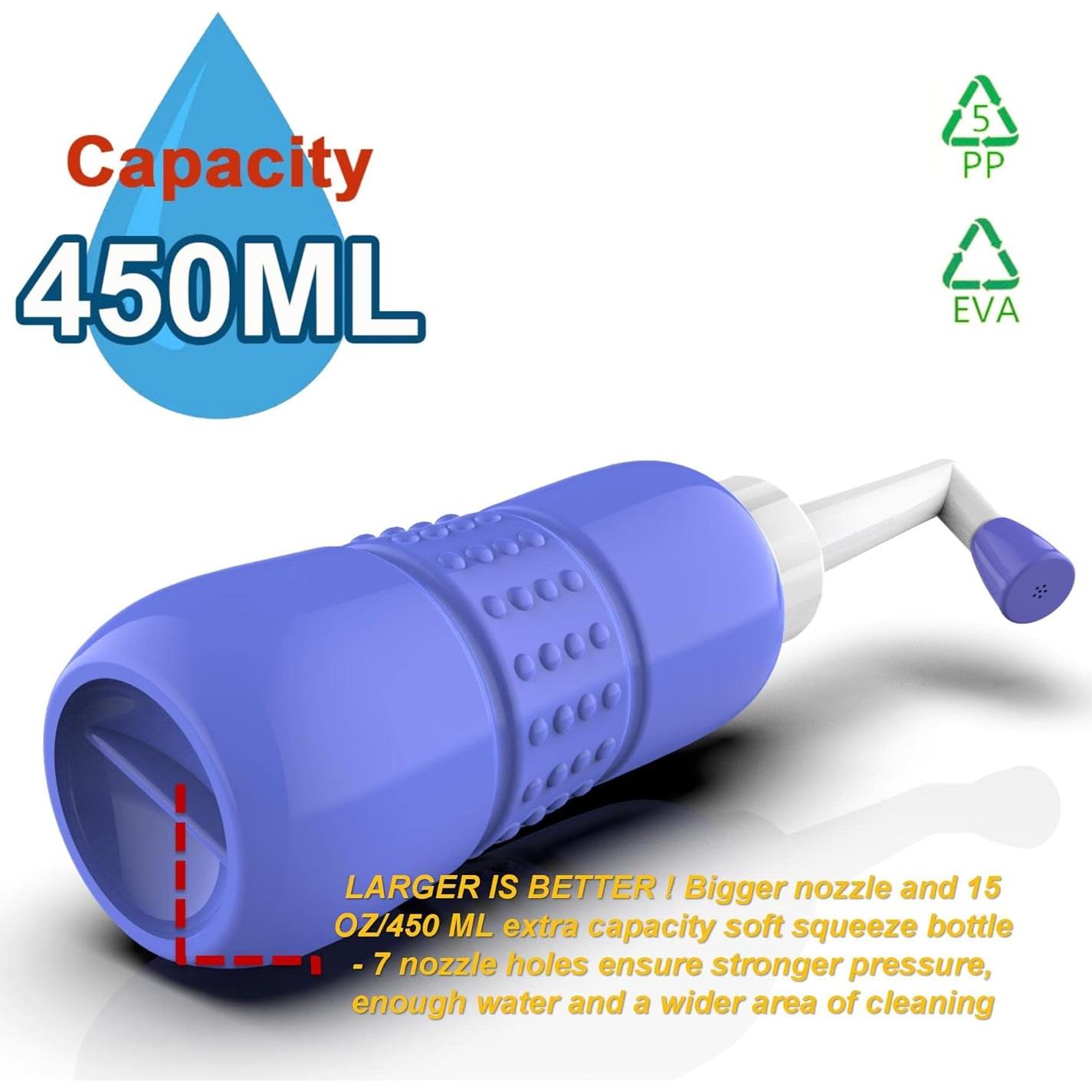 Paquete de 2 Bidets Portátiles TONELIFE 450ml Azul