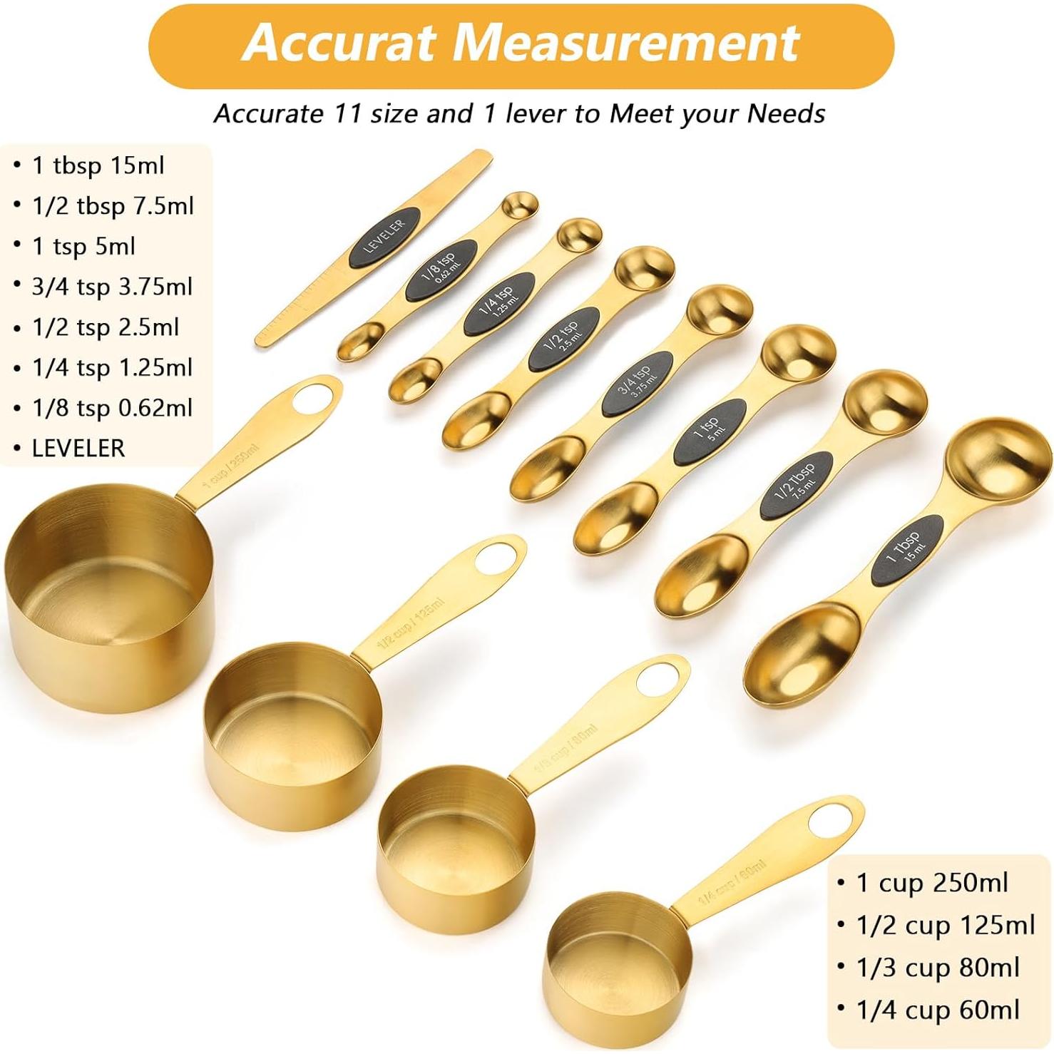 Juego de cucharas y tazas medidoras GuDoQi 12 piezas acero