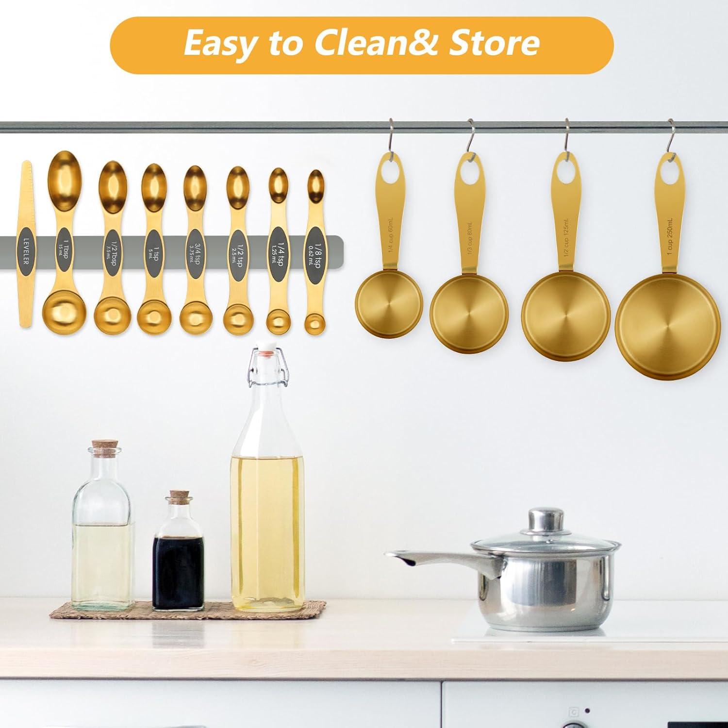 Juego de cucharas y tazas medidoras GuDoQi 12 piezas acero