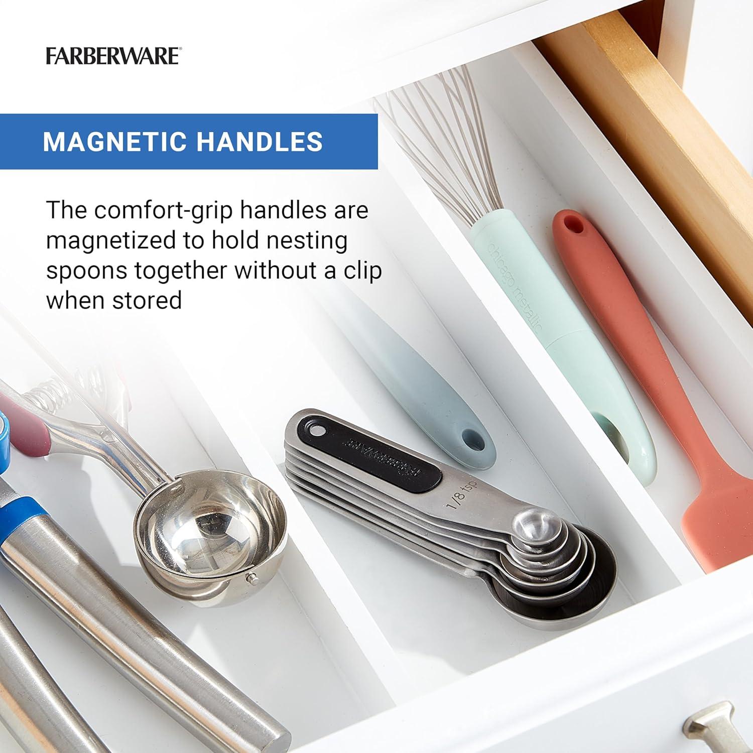 Set de 6 Cucharas Medidoras Magnéticas Farberware Acero Inox