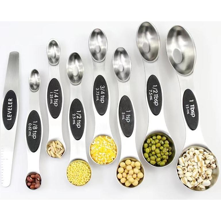 Juego de Cucharas Medidoras Magnéticas vfuni 8 Piezas Acero Inoxidable