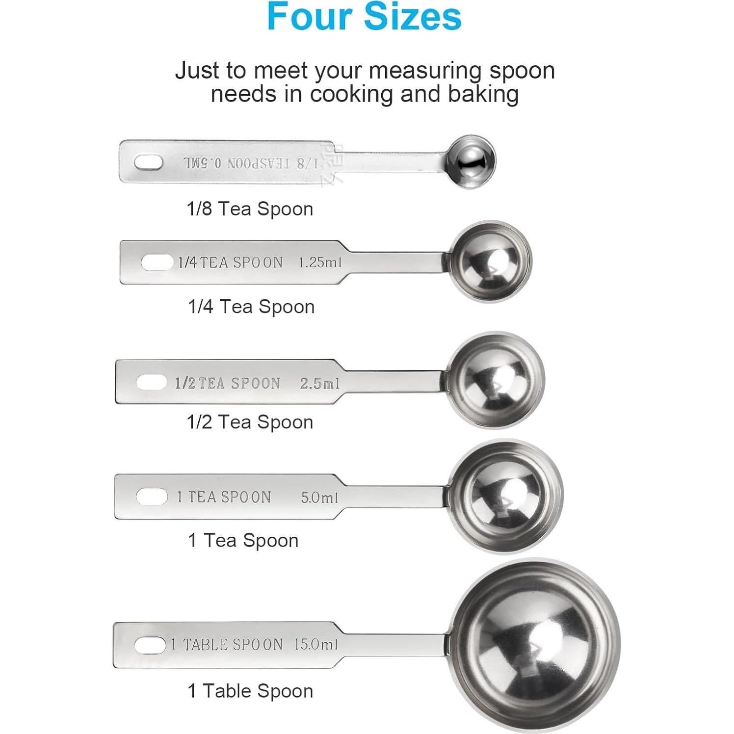 Juego de cucharas medidoras OstWony 5 piezas acero inoxidable