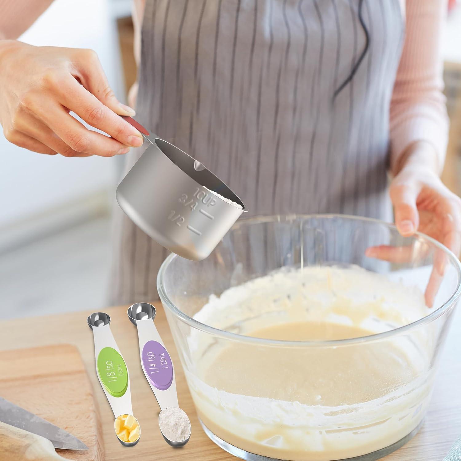 Juego de Tazas y Cucharas Medidoras Minteem 5 Tazas Acero Inoxidable