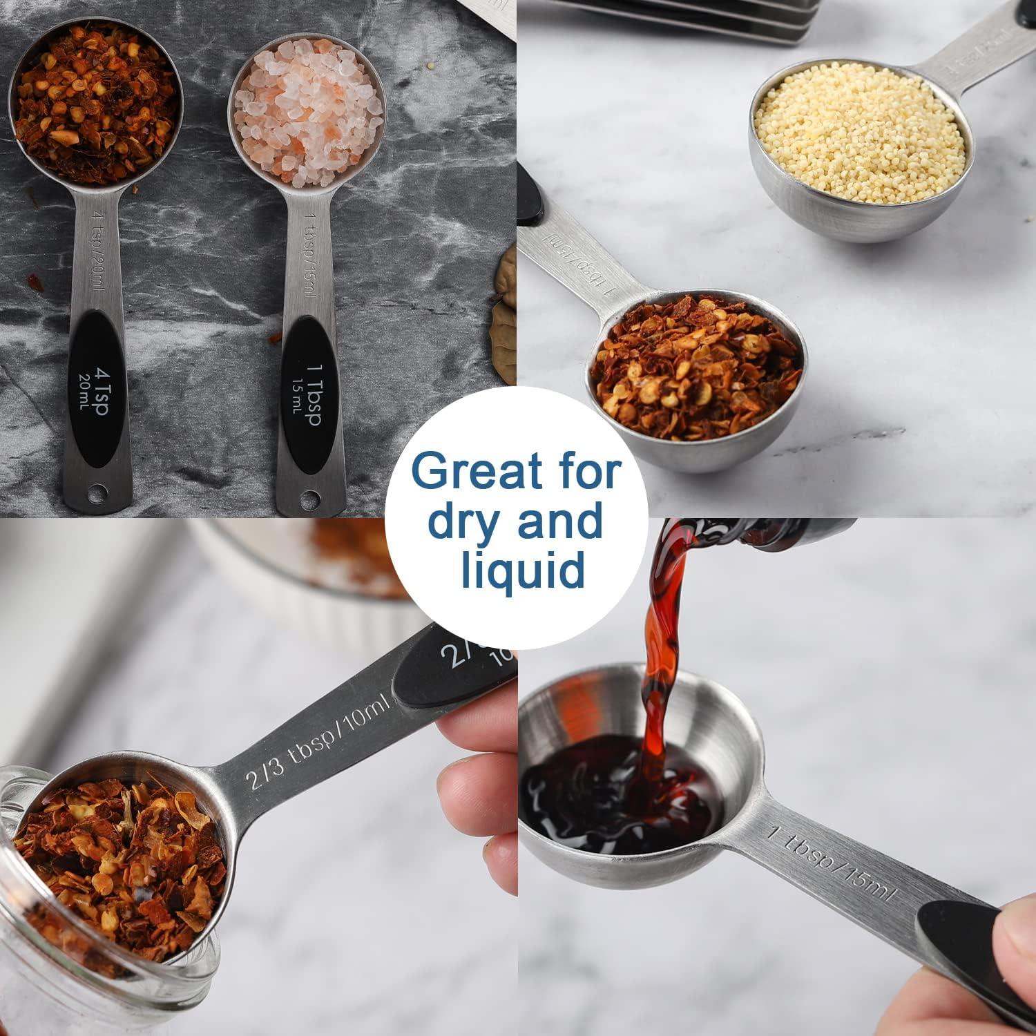 Juego de Cucharas Medidoras Magnéticas 9 Acero Inoxidable