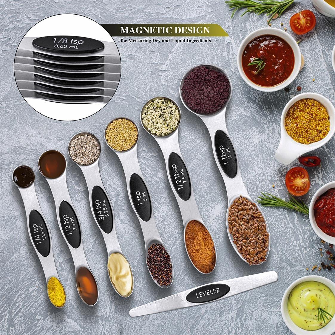 Juego de Tazas y Cucharas Medidoras BOBIPRO Acero Inoxidable