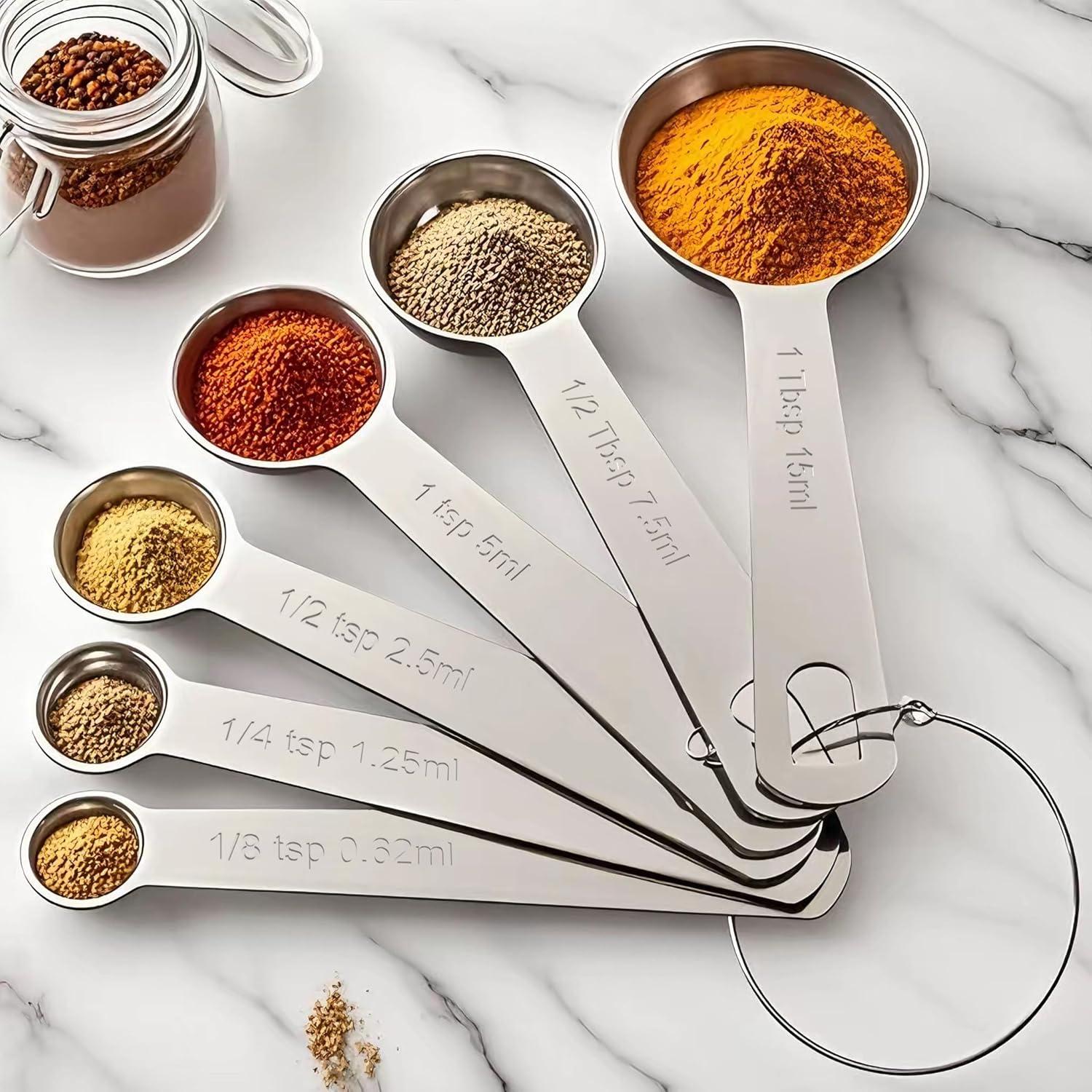 Juego de Cucharas Medidoras Acero Inoxidable TILUCK 6 Pzas