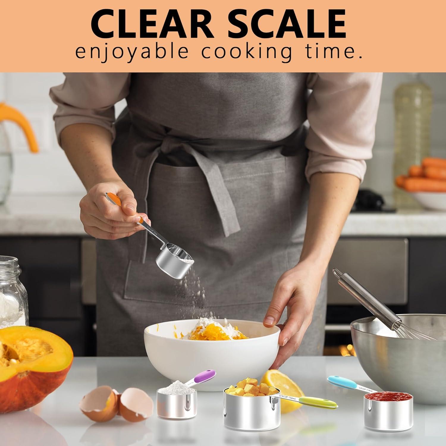 Juego de Tazas y Cucharas Medidoras Minteem Acero Inoxidable