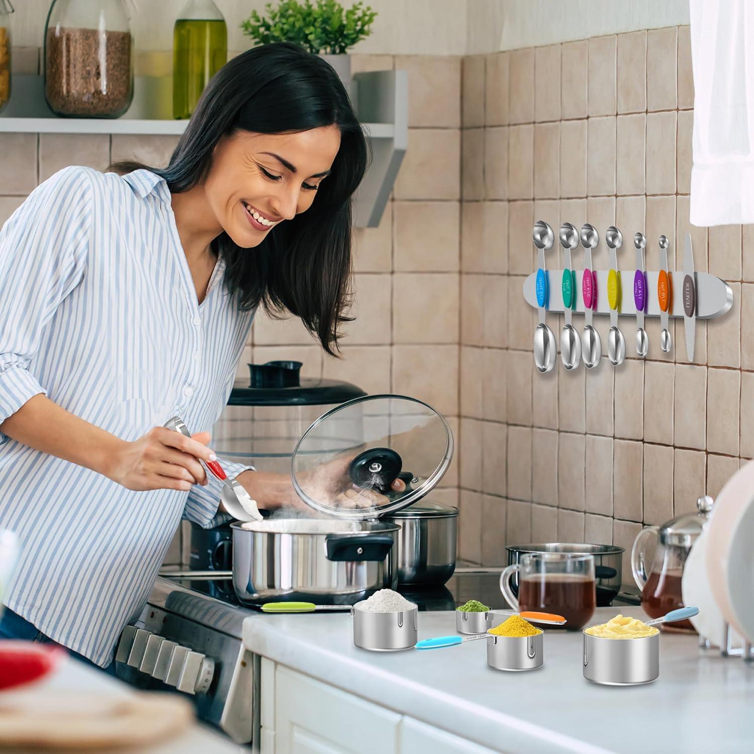 Juego de Tazas y Cucharas Medidoras Minteem Acero Inoxidable
