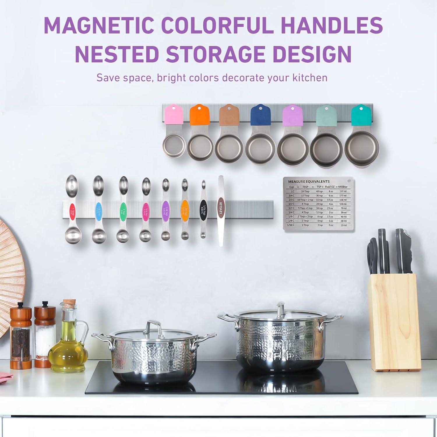 Juego de 22 Tazas y Cucharas Medidoras YAKUHY Acero Inoxidable