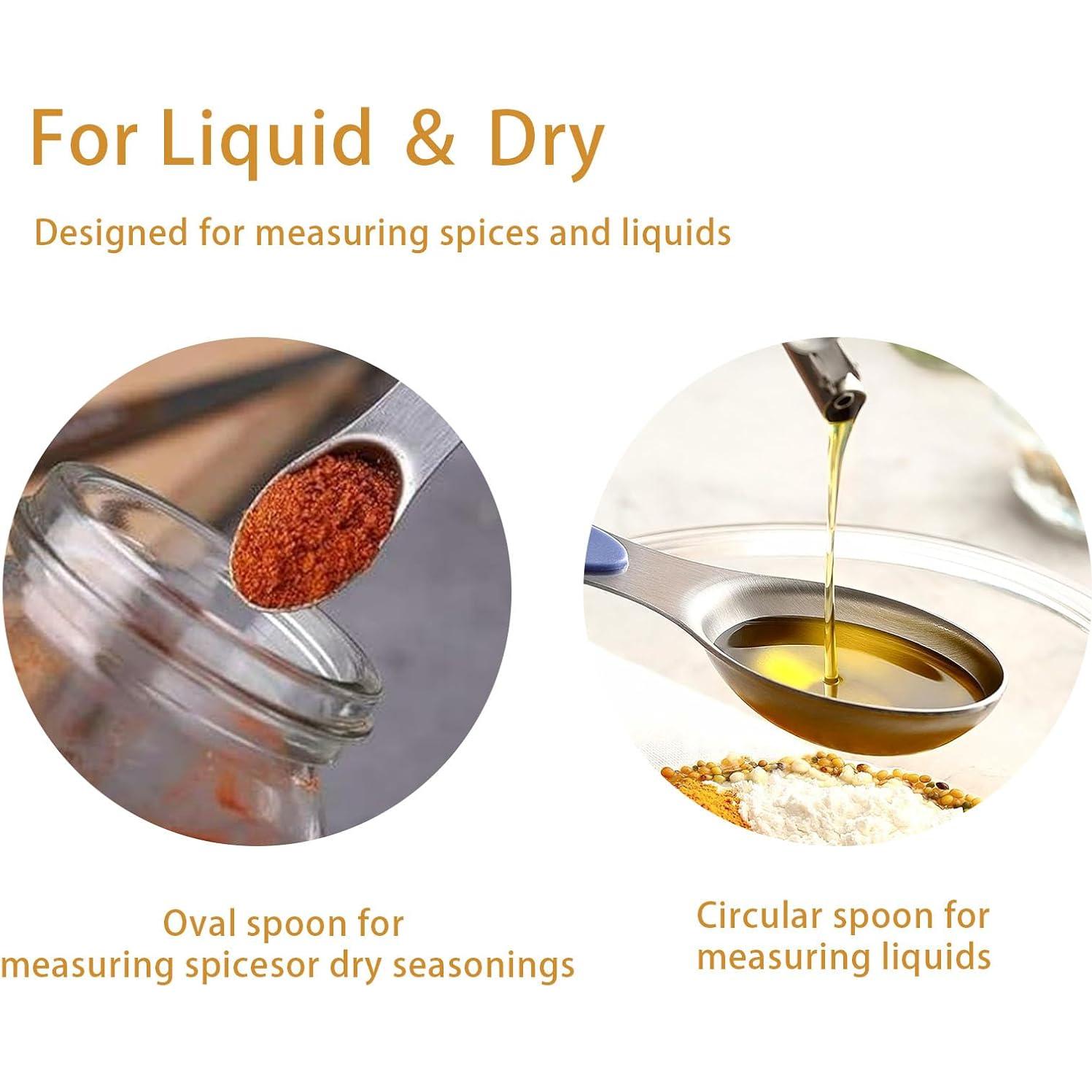 Juego de 8 cucharas medidoras magnéticas DIYOHFE acero inoxidable