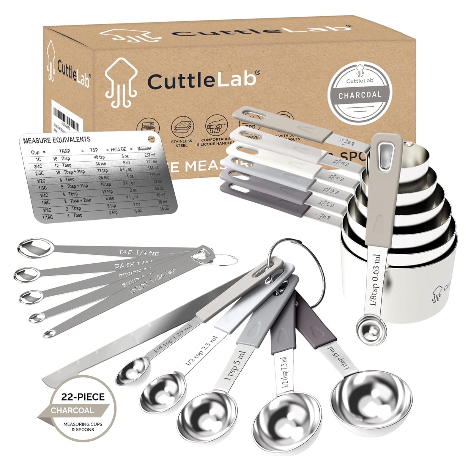 Juego de 22 Piezas Tazas y Cucharas Medidoras CuttleLab