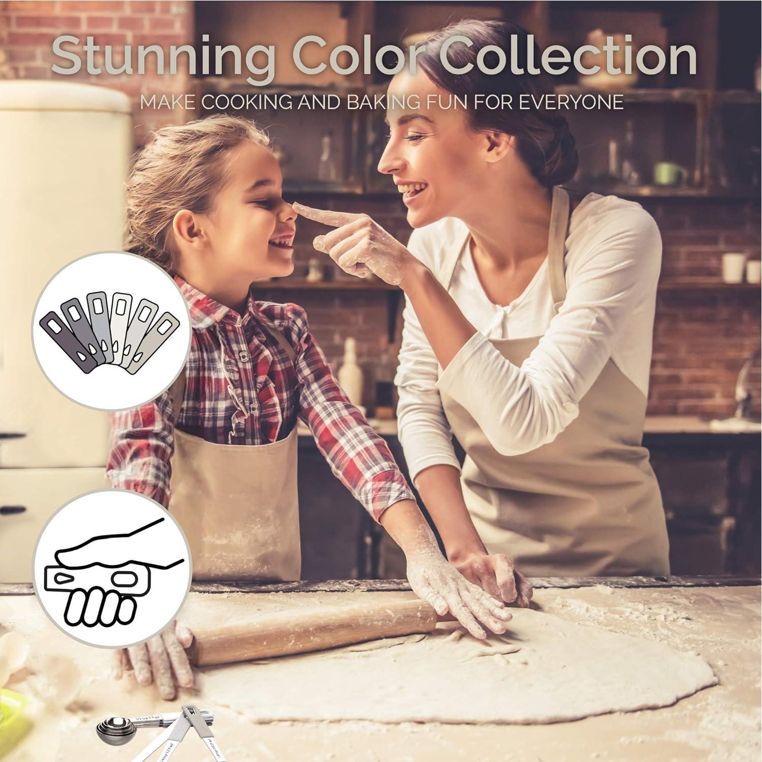 Juego de 22 Piezas Tazas y Cucharas Medidoras CuttleLab