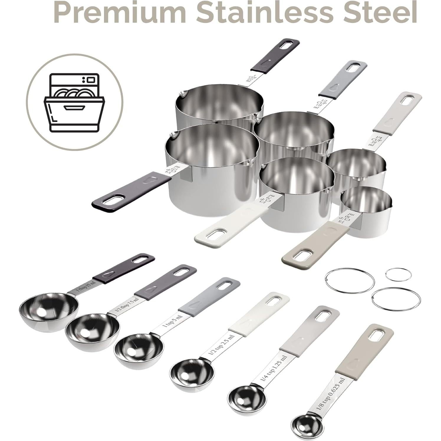 Juego de 22 Piezas Tazas y Cucharas Medidoras CuttleLab