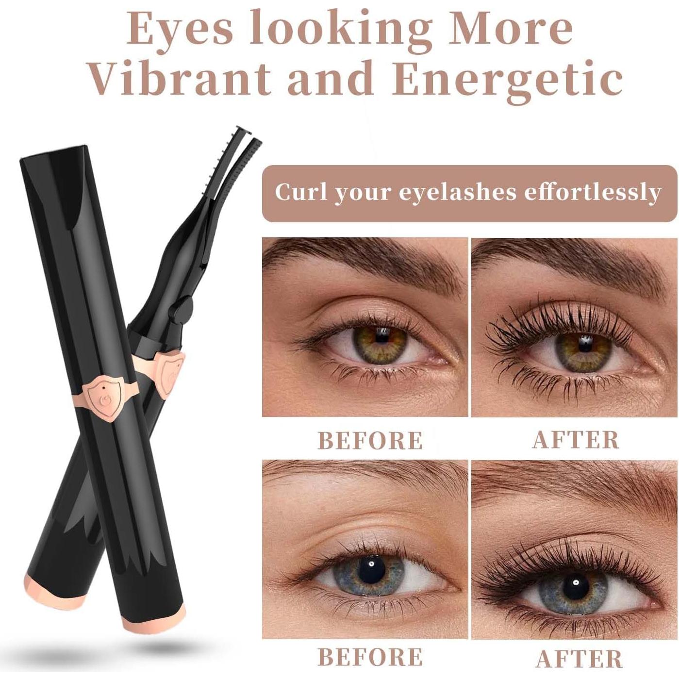 Rizador de Pestañas Eléctrico Recargable NYUDN 2en1 Negro