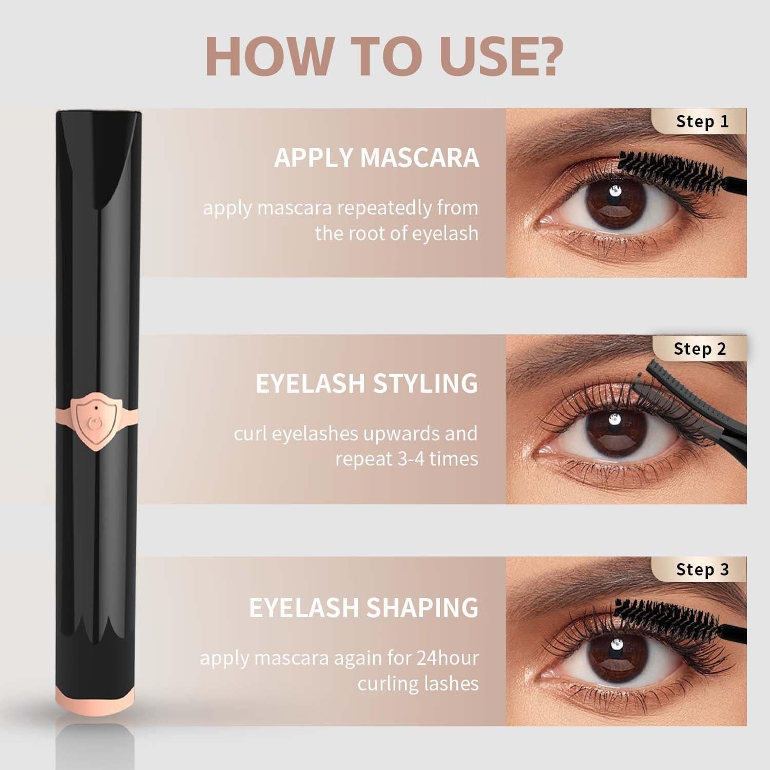 Rizador de Pestañas Eléctrico Recargable NYUDN 2en1 Negro