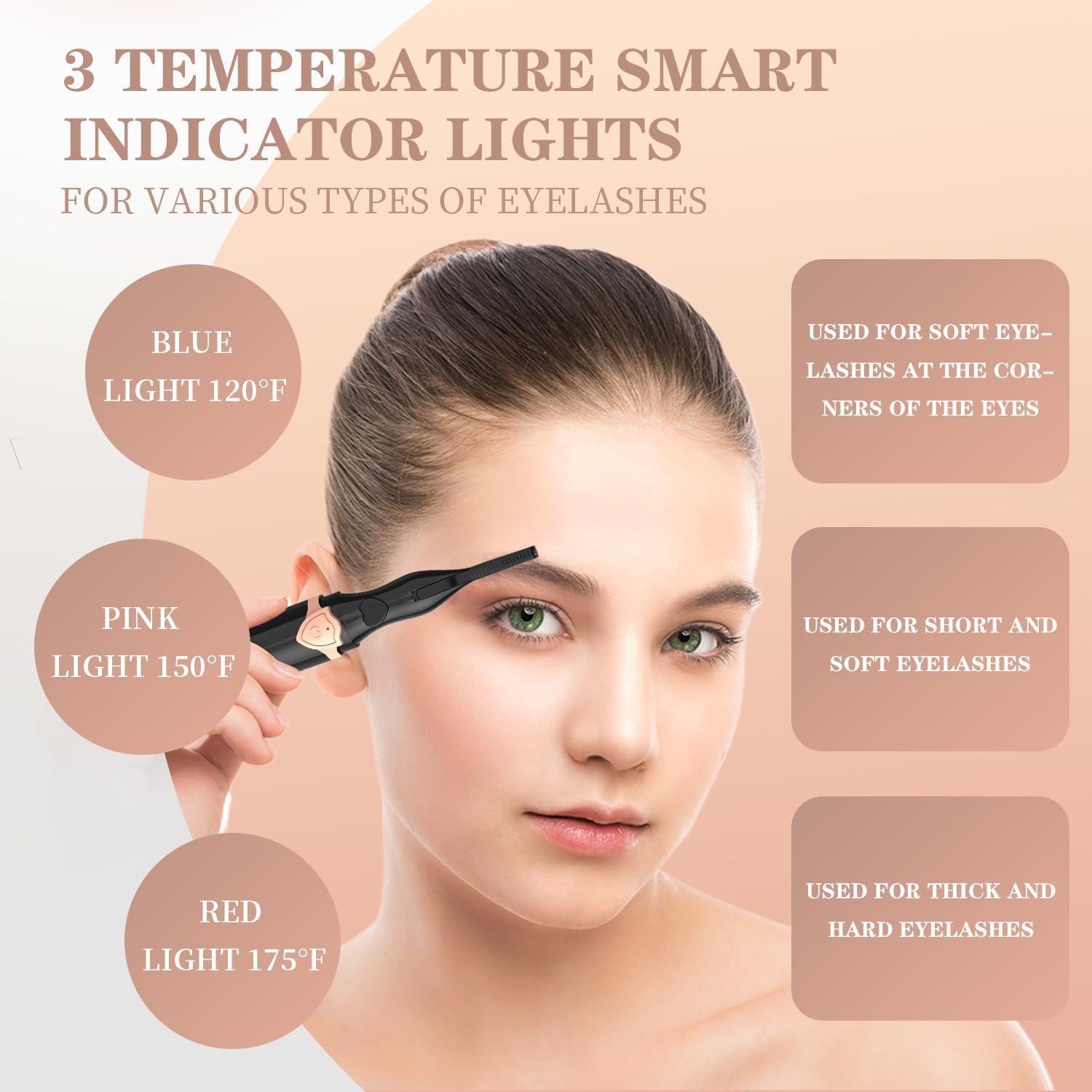 Rizador de Pestañas Eléctrico Recargable NYUDN 2en1 Negro