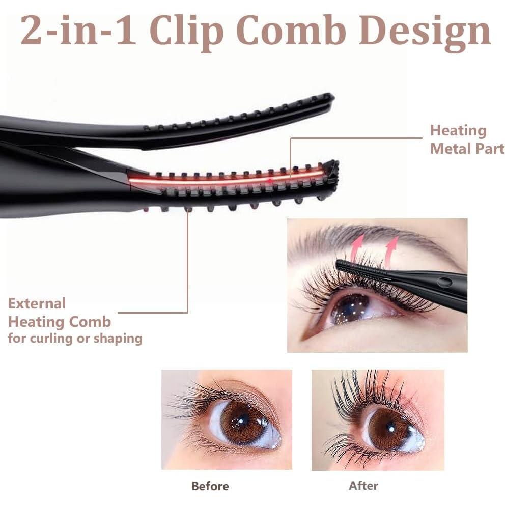 Rizador de Pestañas Eléctrico Recargable NYUDN 2en1 Negro